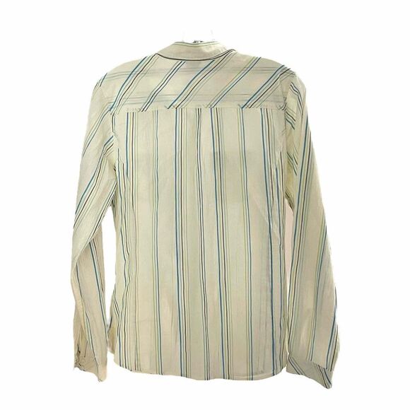 Patagonia Women’s Striped Button Down – Cream/Blue, Size 8, Pre-Loved - Picture 6 of 6